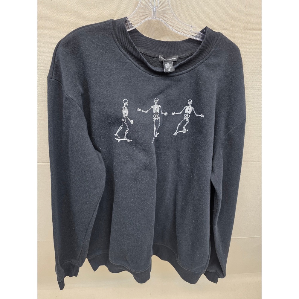 Better Together‎ Mens XL Black Skateboarding Skeletons Graphic Sweatshirt 50696